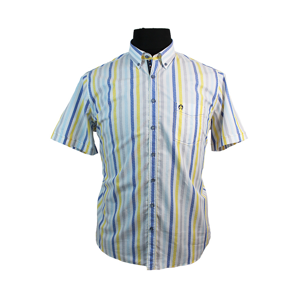 Campione Pure Cotton Multi Stripe Buttondown Collar Fashion Shirt