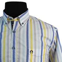 Campione Pure Cotton Multi Stripe Buttondown Collar Fashion Shirt