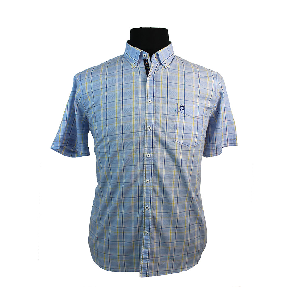 Campione Pure Cotton Multi Check Buttondown Collar Fashion Shirt