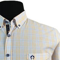 Campione Pure Cotton Mini Check Buttondown Collar Fashion Shirt