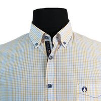 Campione Pure Cotton Mini Check Buttondown Collar Fashion Shirt