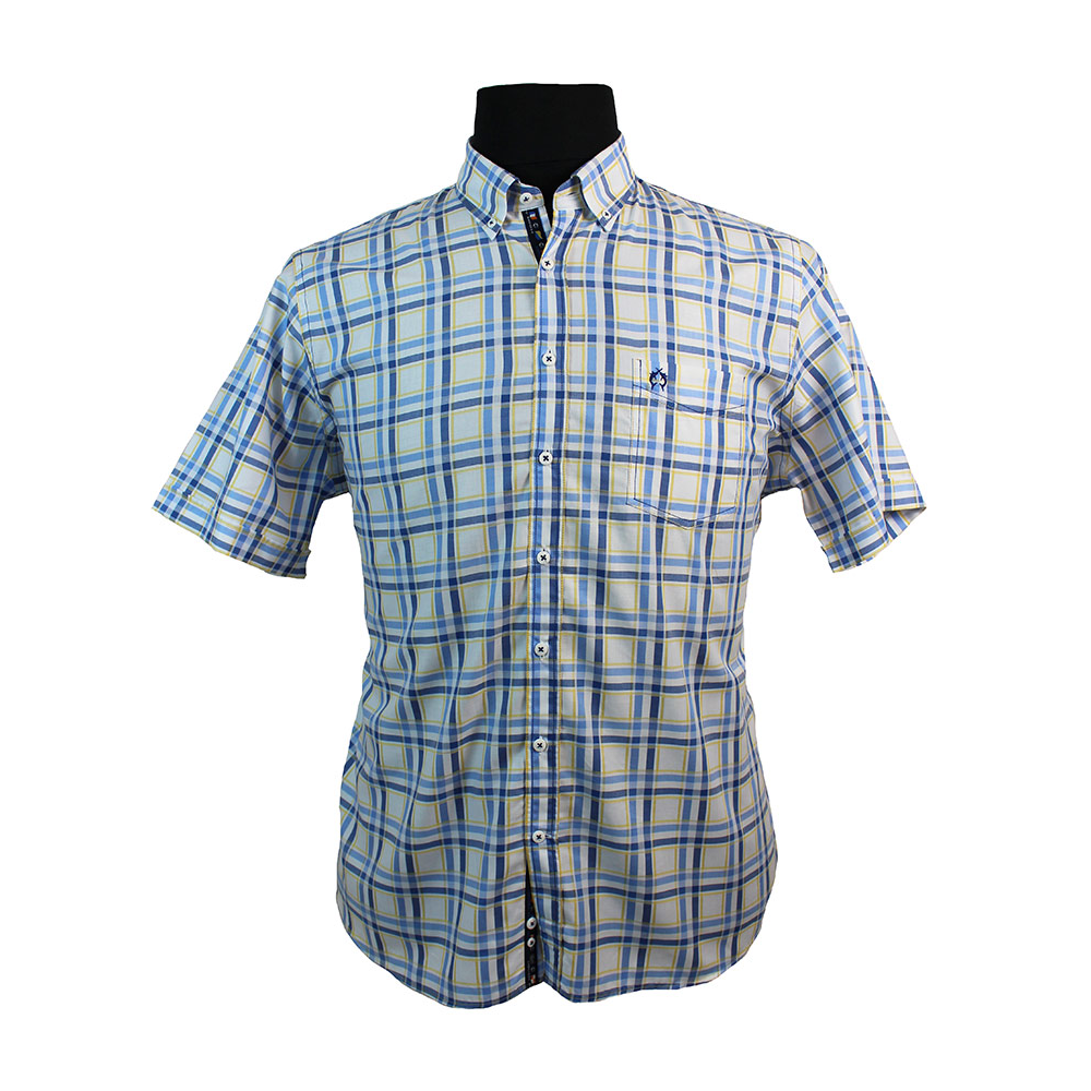 Campione Pure Cotton Multi Window Pane Check Fashion Shirt