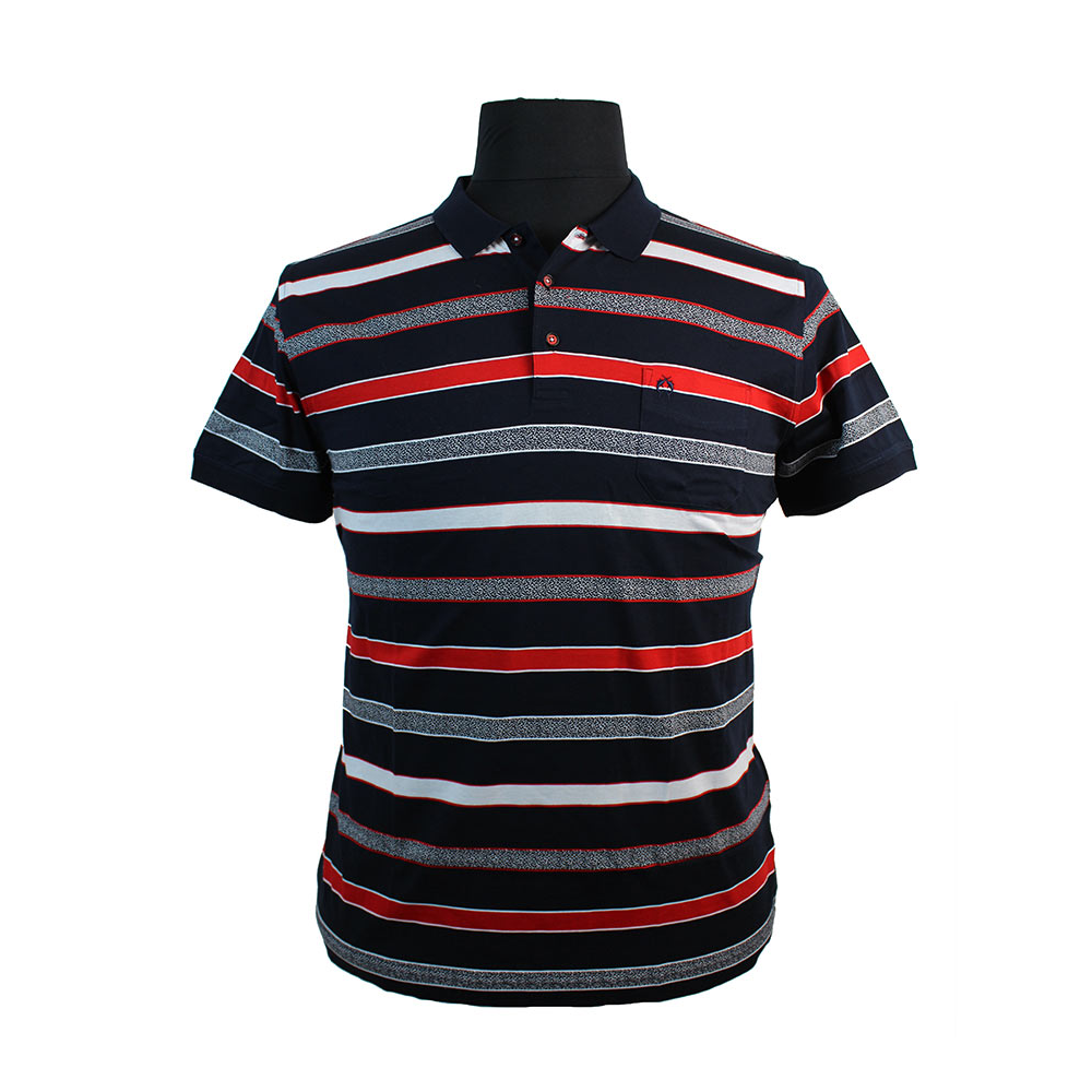 Campione Pure Fine Cotton Vivid Horizontal Stripe Fashion Polo