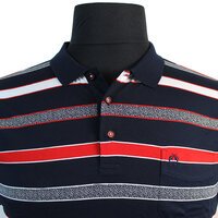 Campione Pure Fine Cotton Vivid Horizontal Stripe Fashion Polo