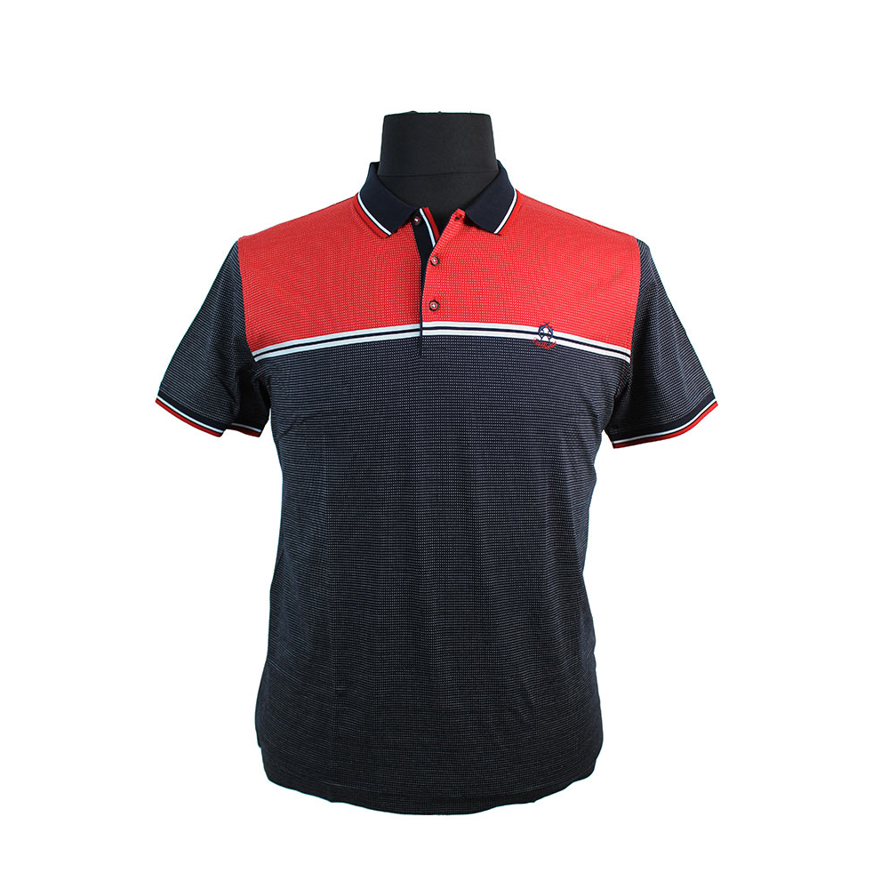 Campione Pure Fine Cotton Panel Pattern Fashion Polo