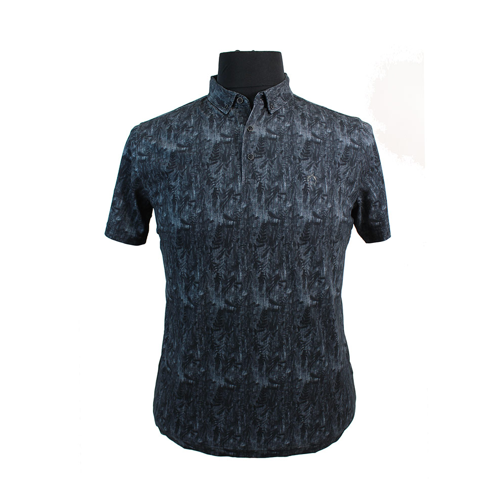 Campione Pure Fine Cotton Fern Pattern Fashion Polo