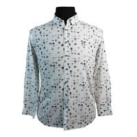 Campione Linen Cotton Mix Circles Pattern Fashion Shirt