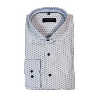 Casa Moda Stretch Woven Cotton Mini Bowtie Pattern Shirt