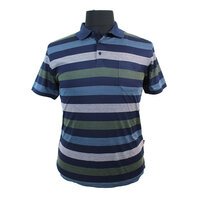 Kitaro Cotton Mix Wide Horizontal Stripe Pocket Polo