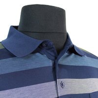 Kitaro Cotton Mix Wide Horizontal Stripe Pocket Polo