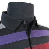 Kitaro Cotton Mix Wide Horizontal Stripe Pocket Polo
