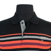 Kitaro Fine Mercerized Cotton Multi Horizontal Stripe Pocket Polo