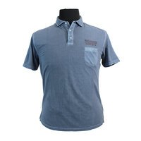 Kitaro Pure Cotton Washed Look Ocean Club Logo Pocket Polo