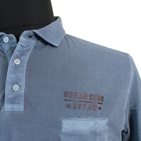 Kitaro Pure Cotton Washed Look Ocean Club Logo Pocket Polo