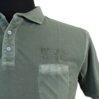  Kitaro Pure Cotton Washed Look Ocean Club Logo Pocket Polo