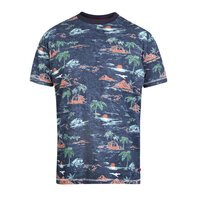 D555 Navy Marl Hawaiian Tee Shirt