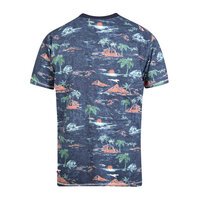 D555 Navy Marl Hawaiian Tee Shirt