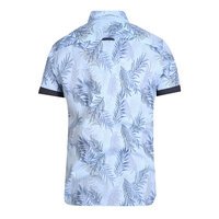D555 sky cotton Leaf print short sleeve shirt 