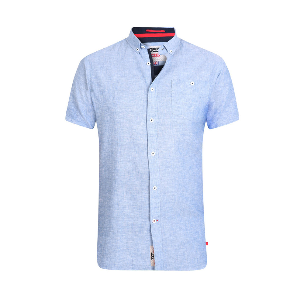 D555 Blue Button down Short Sleeve Shirt