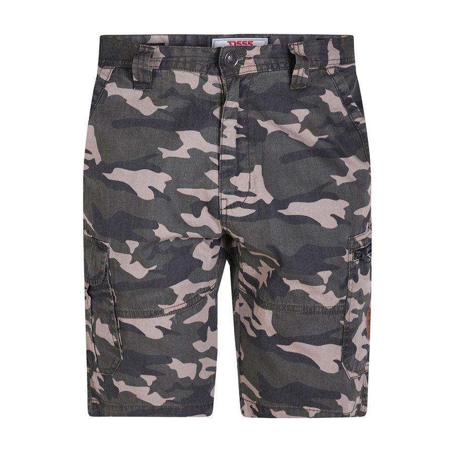 D555 Camo Green Cargo Shorts With Zip Cargo Pockets D555 Affordable