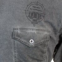 Kam Cotton Mix Button Collar Pigment Dyed KJ Apparel Logo Pocket Tee