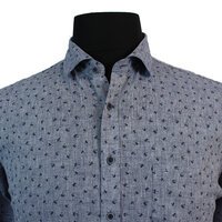 Casa Moda Linen Cotton Palm Pattern Fashion Shirt