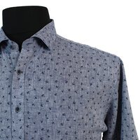 Casa Moda Linen Cotton Palm Pattern Fashion Shirt