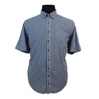 Casa Moda Pure Cotton Small Window Pane Check Buttondown Collar Shirt