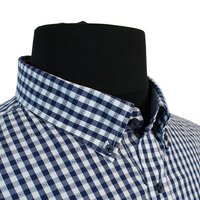 Casa Moda Pure Cotton Small Window Pane Check Buttondown Collar Shirt