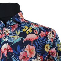 Casa Moda Pure Cotton Flamingo Garden Pattern Fashion Shirt