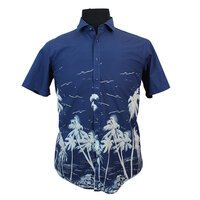 Casa Moda Pure Cotton Palm Pattern Fashion Shirt