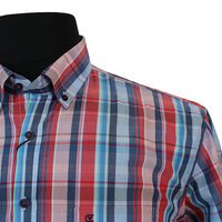 Casa Moda Pure Cotton Vibrant Multi Check Buttondown Collar Shirt