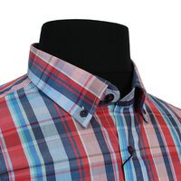Casa Moda Pure Cotton Vibrant Multi Check Buttondown Collar Shirt