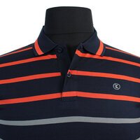 Kitaro Fine Pure Cotton Vivid Horizontal Stripe Fashion Polo