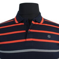 Kitaro Fine Pure Cotton Vivid Horizontal Stripe Fashion Polo