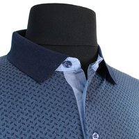 Kitaro Cotton Mix Droplet Pattern Plain Collar Fashion Polo