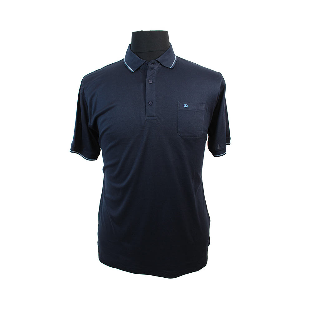 Kitaro Fine Pure Cotton Detail Edging with Pocket Classic Polo