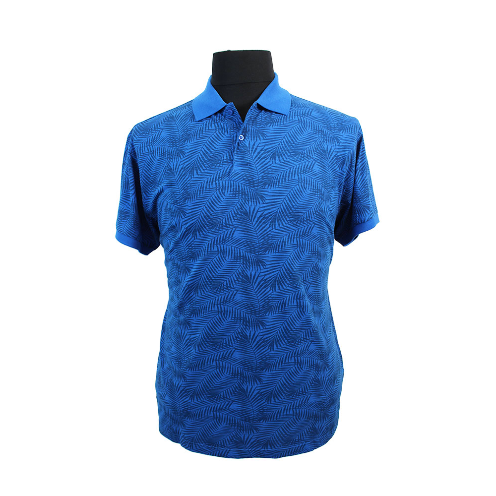 North56 Pure Cotton Leaf Pattern Plain Collar Fashion Polo