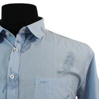 North56 Pure Cotton Stripe with Leaf Pattern Fashion Shirt