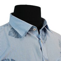 North56 Pure Cotton Stripe with Leaf Pattern Fashion Shirt
