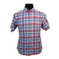 Swanndri Cotton Linen Mix Small Pane Check Buttondown Collar Shirt