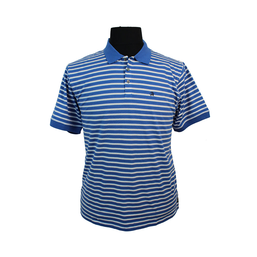 Swanndri Pure Cotton Horizontal Stripe Plain Collar Fashion Polo