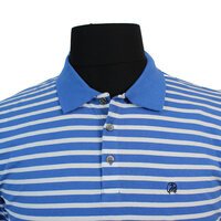 Swanndri Pure Cotton Horizontal Stripe Plain Collar Fashion Polo