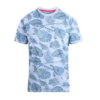 D555 Leaf Print Blue Tee