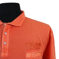 Kitaro Pure Cotton Washed Look Ocean Club Logo Pocket Polo