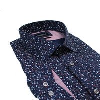 Brooksfield floral print navy dress shirt