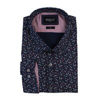 Brooksfield floral print navy dress shirt