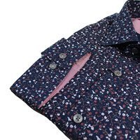 Brooksfield floral print navy dress shirt