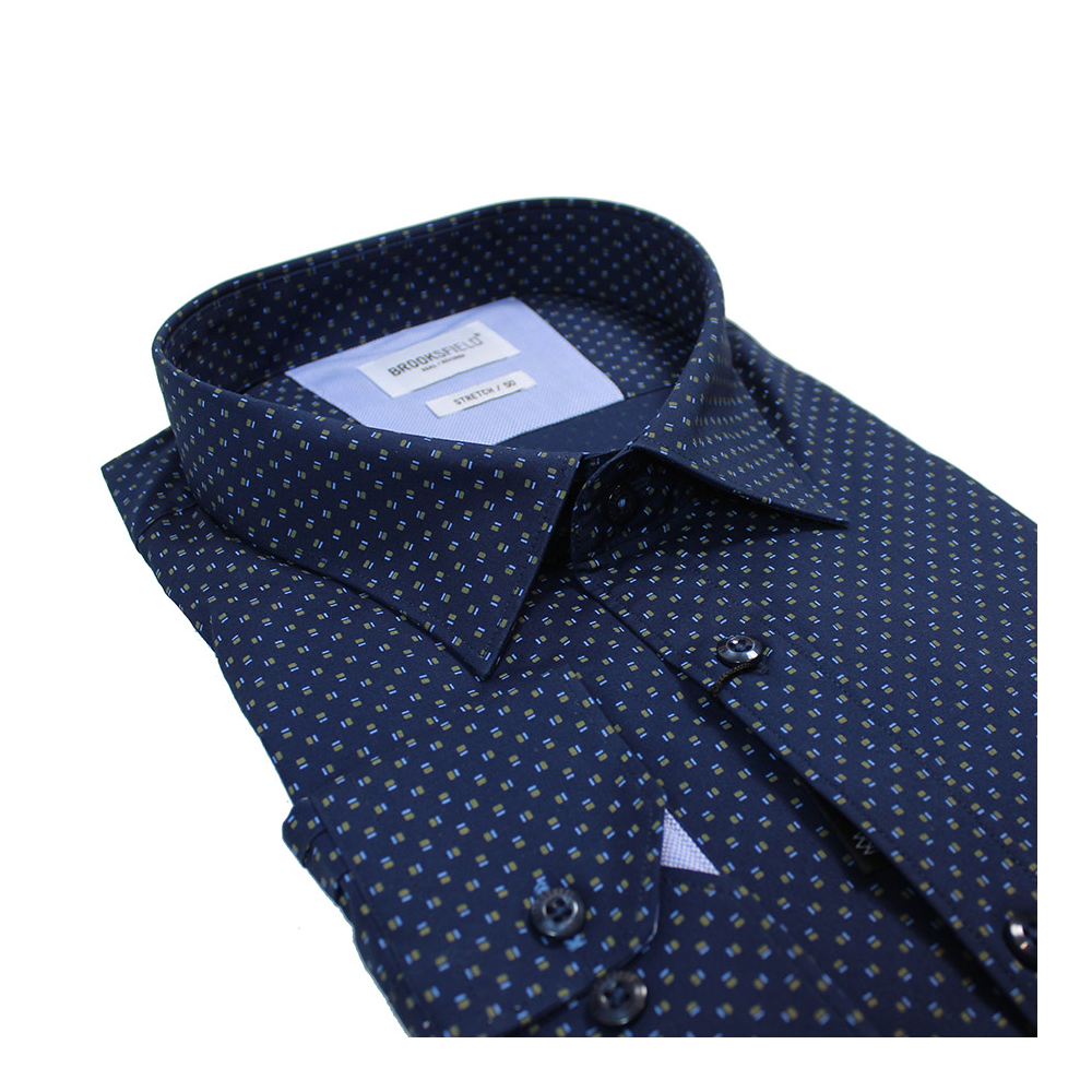 Brooksfield tonal print business shirt