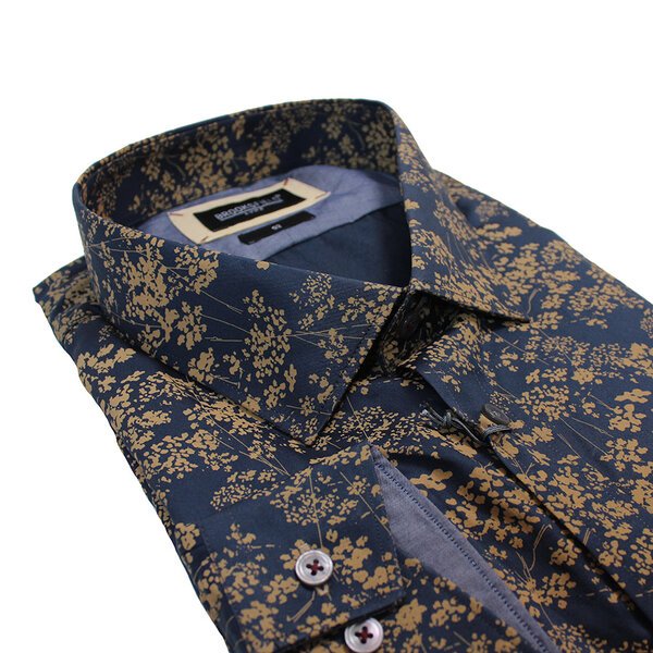 Brooksfield abstract print dress shirt-shop-by-brands-Beggs Big Mens Clothing - Big Men's fashionable clothing and shoes